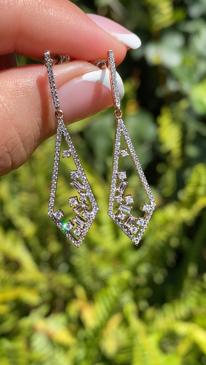 18K gold diamond earrings.