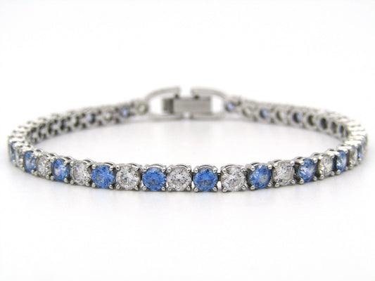 Swarovski Deluxe light blue and colourless tennis bracelet.