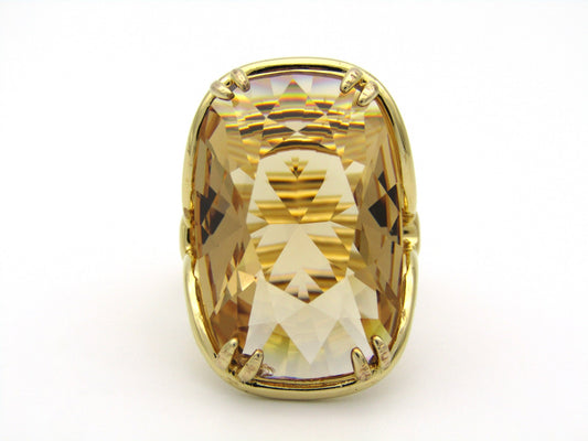 Swarovski Harmonia Goldtone & Crystal Cocktail Ring.