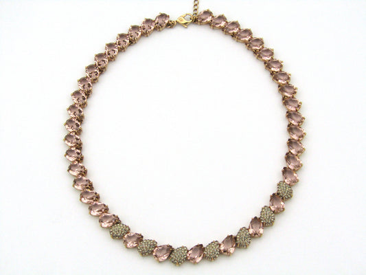 Swarovski pear-cut pink necklace.