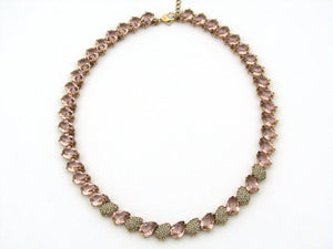 Swarovski pear-cut pink necklace.