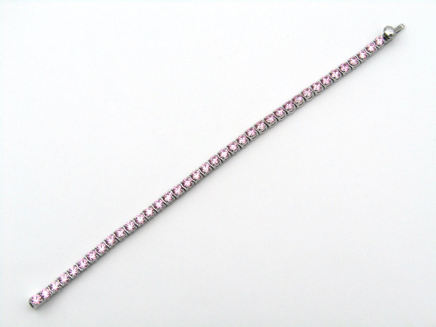 Swarovski Matrix pink tennis bracelet.