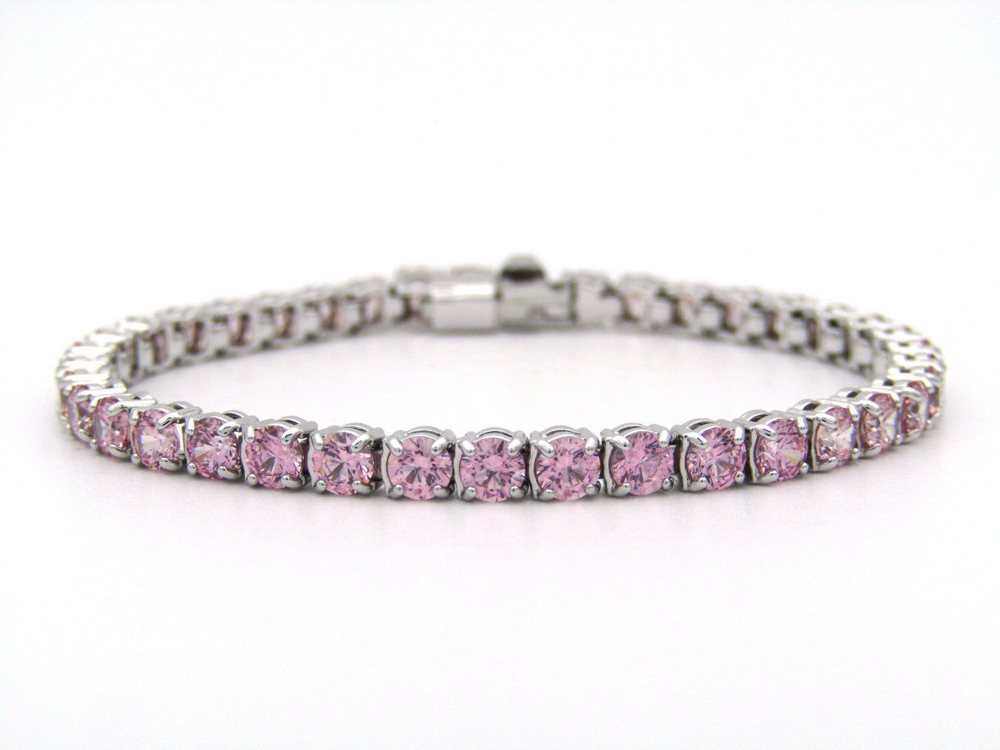 Swarovski Matrix pink tennis bracelet.