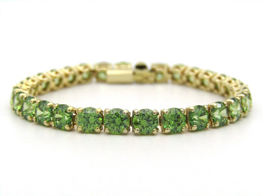 Swarovski Matrix green tennis bracelet.