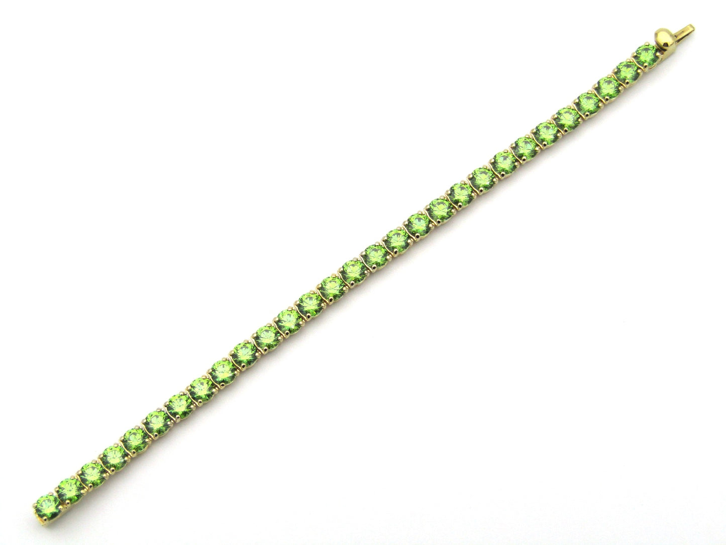 Swarovski Matrix green tennis bracelet.