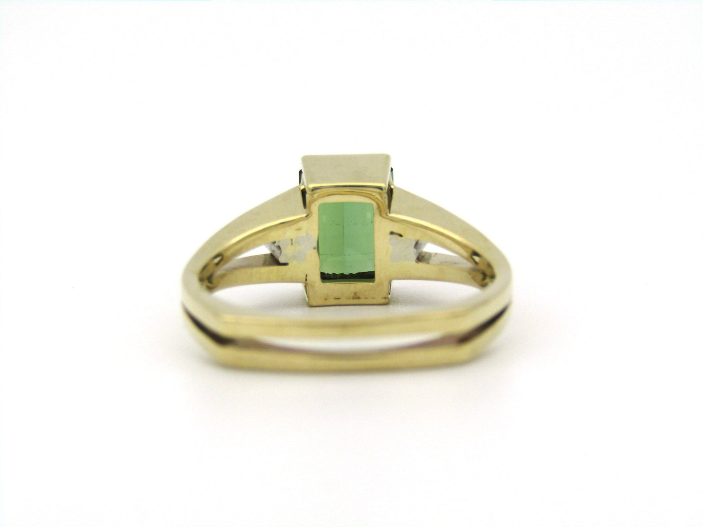 14K gold tourmaline and diamond ring.