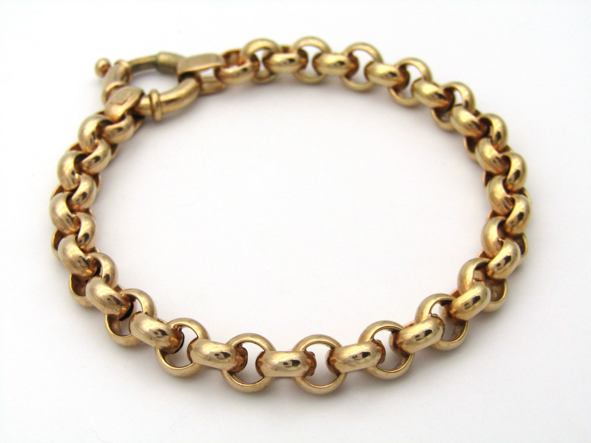 9K gold belcher/rolo link bracelet by UnoAerre.