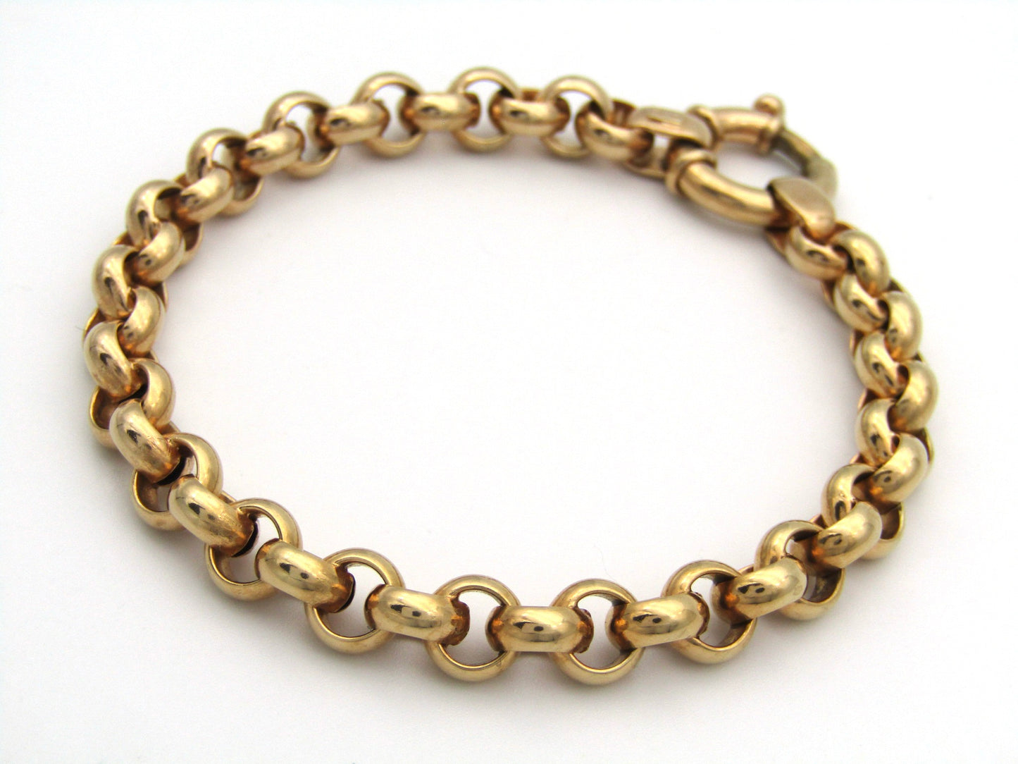 9K gold belcher/rolo link bracelet by UnoAerre.