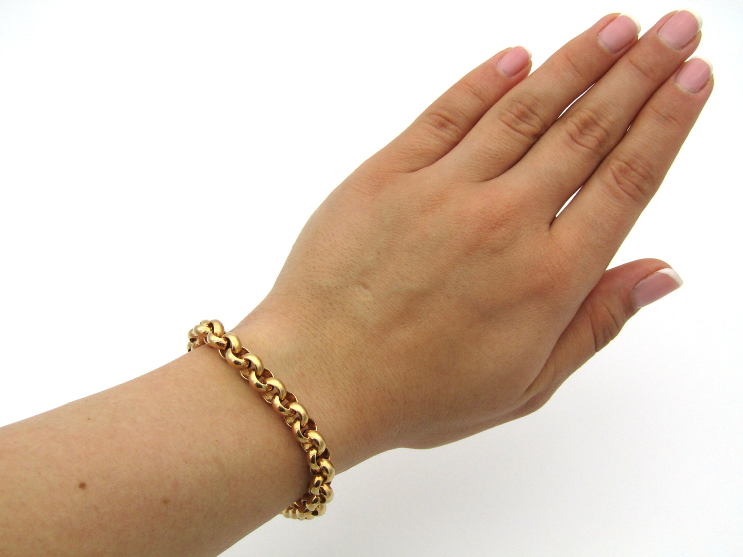 9K gold belcher/rolo link bracelet by UnoAerre.