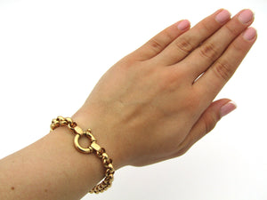 9K gold belcher/rolo link bracelet by UnoAerre.