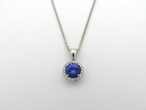 18K gold tanzanite and diamond pendant by Browns.