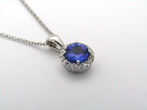 18K gold tanzanite and diamond pendant by Browns.