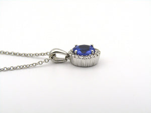 18K gold tanzanite and diamond pendant by Browns.