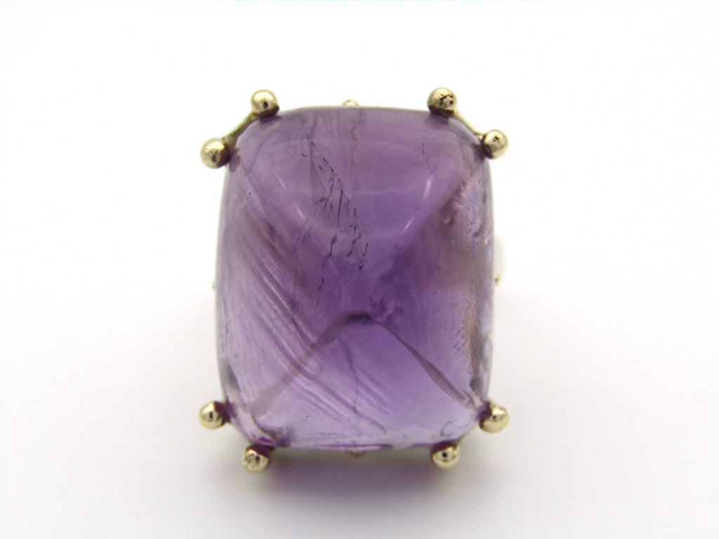 9K gold and sterling silver amethyst ring.