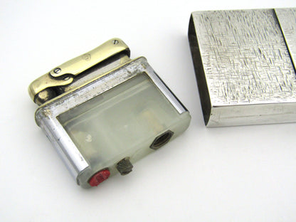 Italian silver cigarette case and lighter, Circa 1940's.