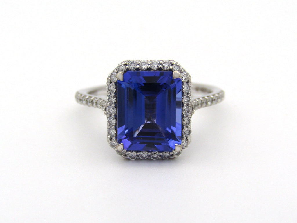 18K gold 3.17 carat tanzanite and diamond ring by Browns.