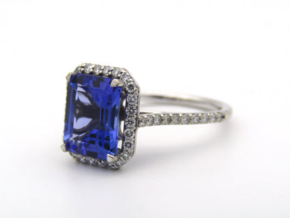 18K gold 3.17 carat tanzanite and diamond ring by Browns.