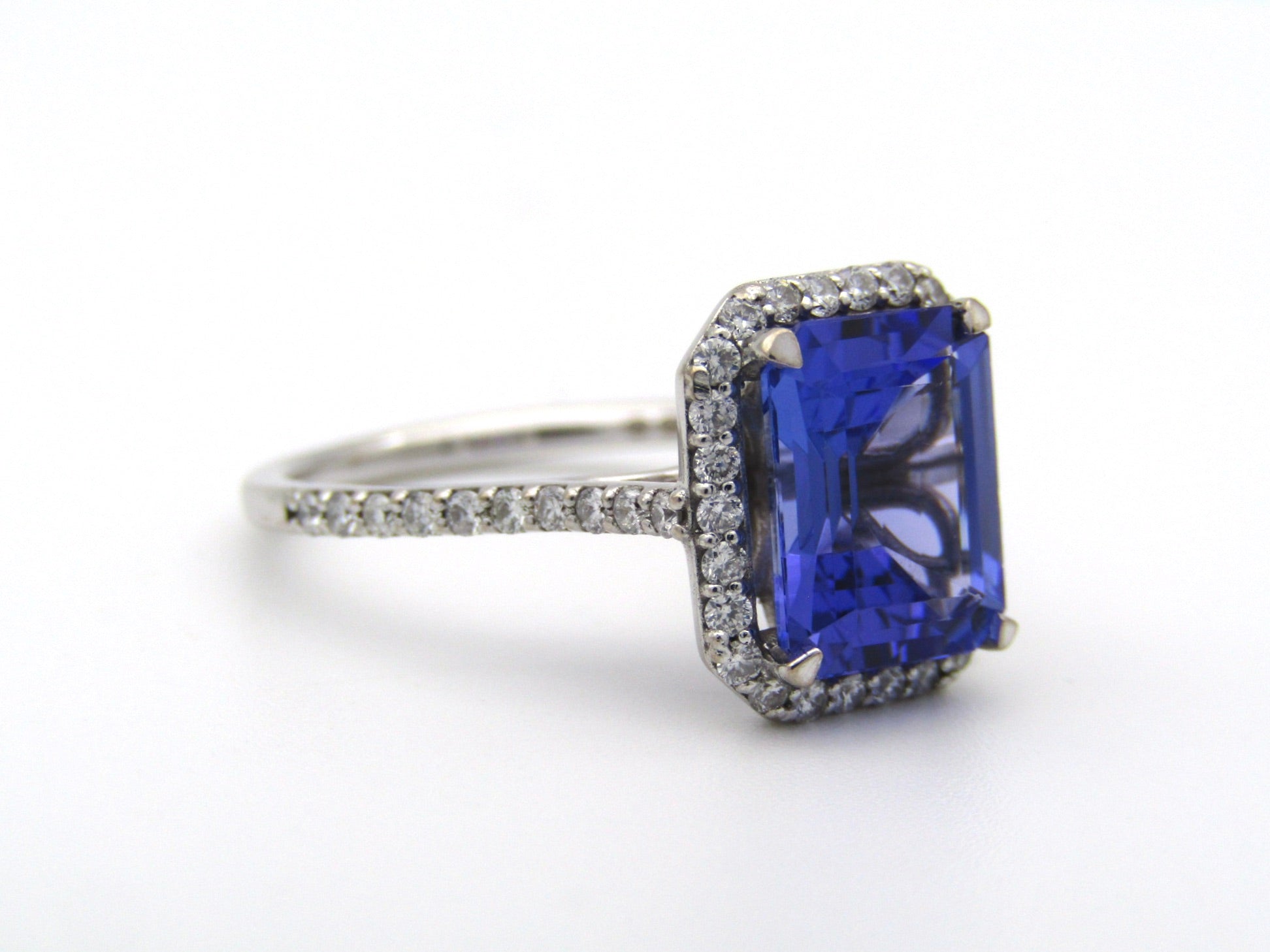 18K gold 3.17 carat tanzanite and diamond ring by Browns.