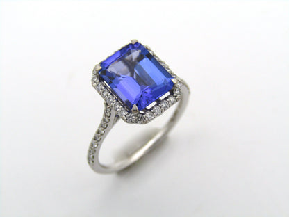 18K gold 3.17 carat tanzanite and diamond ring by Browns.