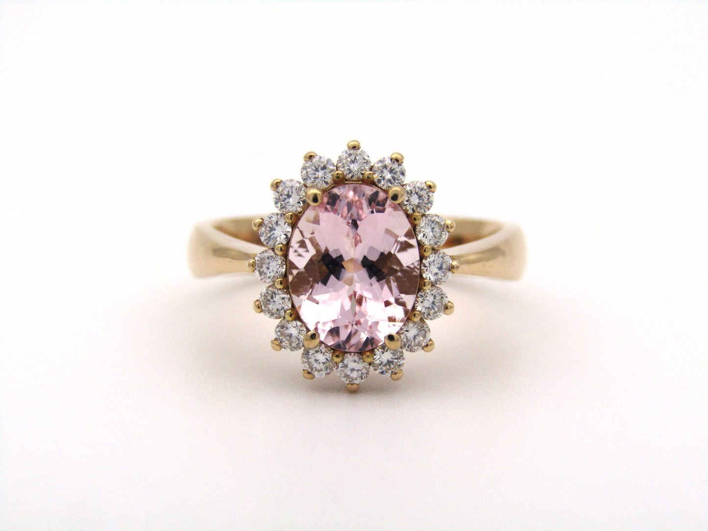 18K gold morganite and diamond ring by Browns.