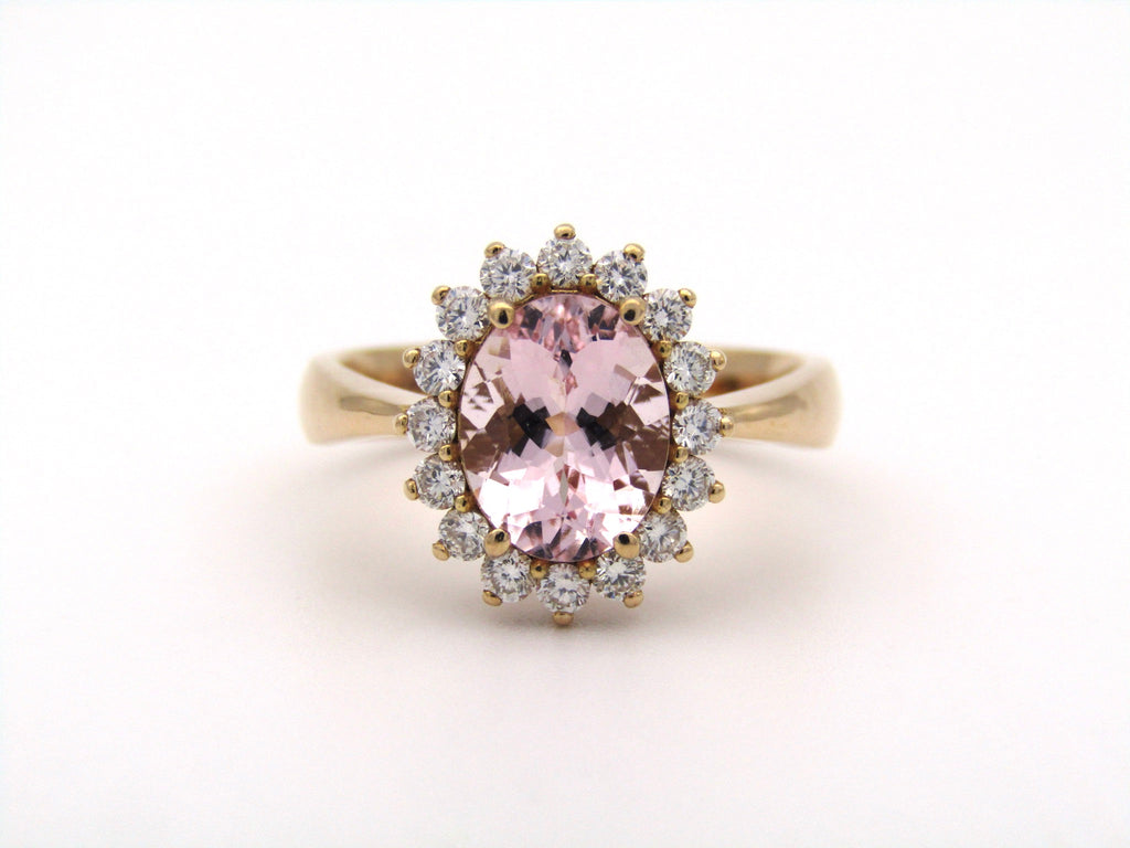 18K gold morganite and diamond ring by Browns.