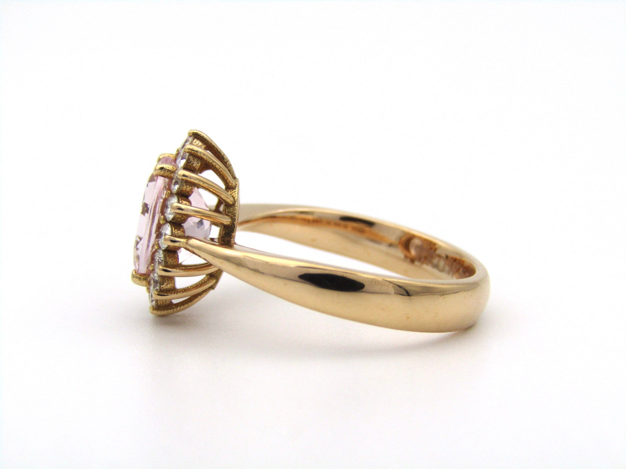 18K gold morganite and diamond ring by Browns.