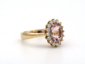 18K gold morganite and diamond ring by Browns.