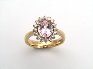 18K gold morganite and diamond ring by Browns.