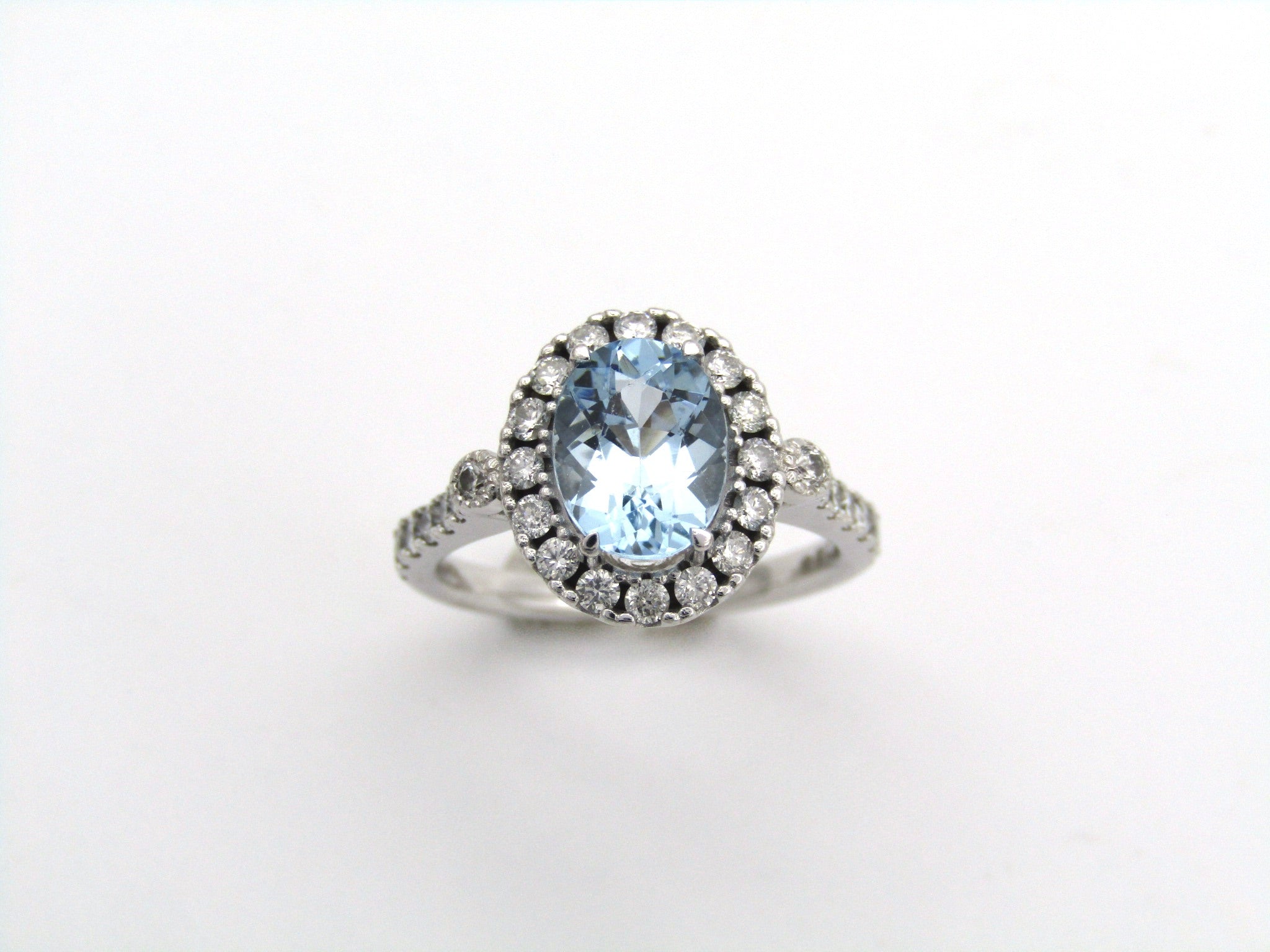 18K gold aquamarine and diamond ring by Browns.