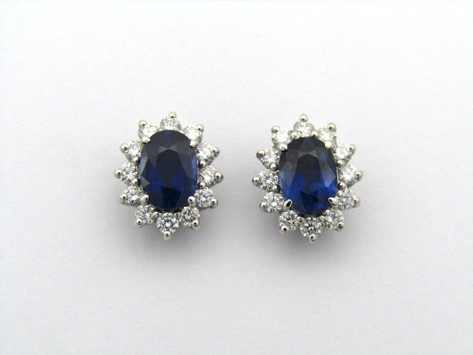 18K gold sapphire and diamond earrings by Browns.