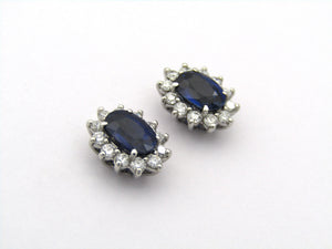 18K gold sapphire and diamond earrings by Browns.