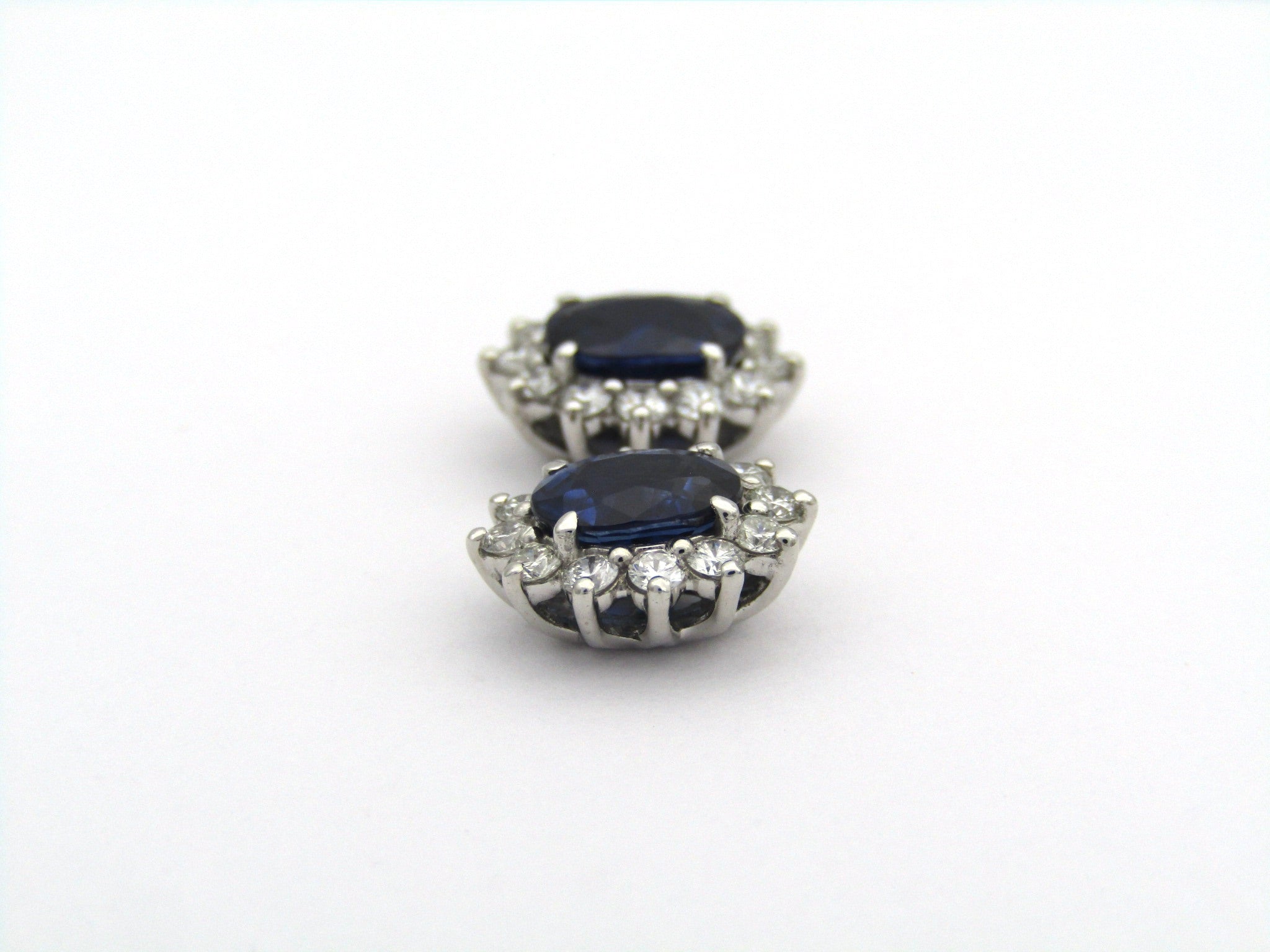 18K gold sapphire and diamond earrings by Browns.