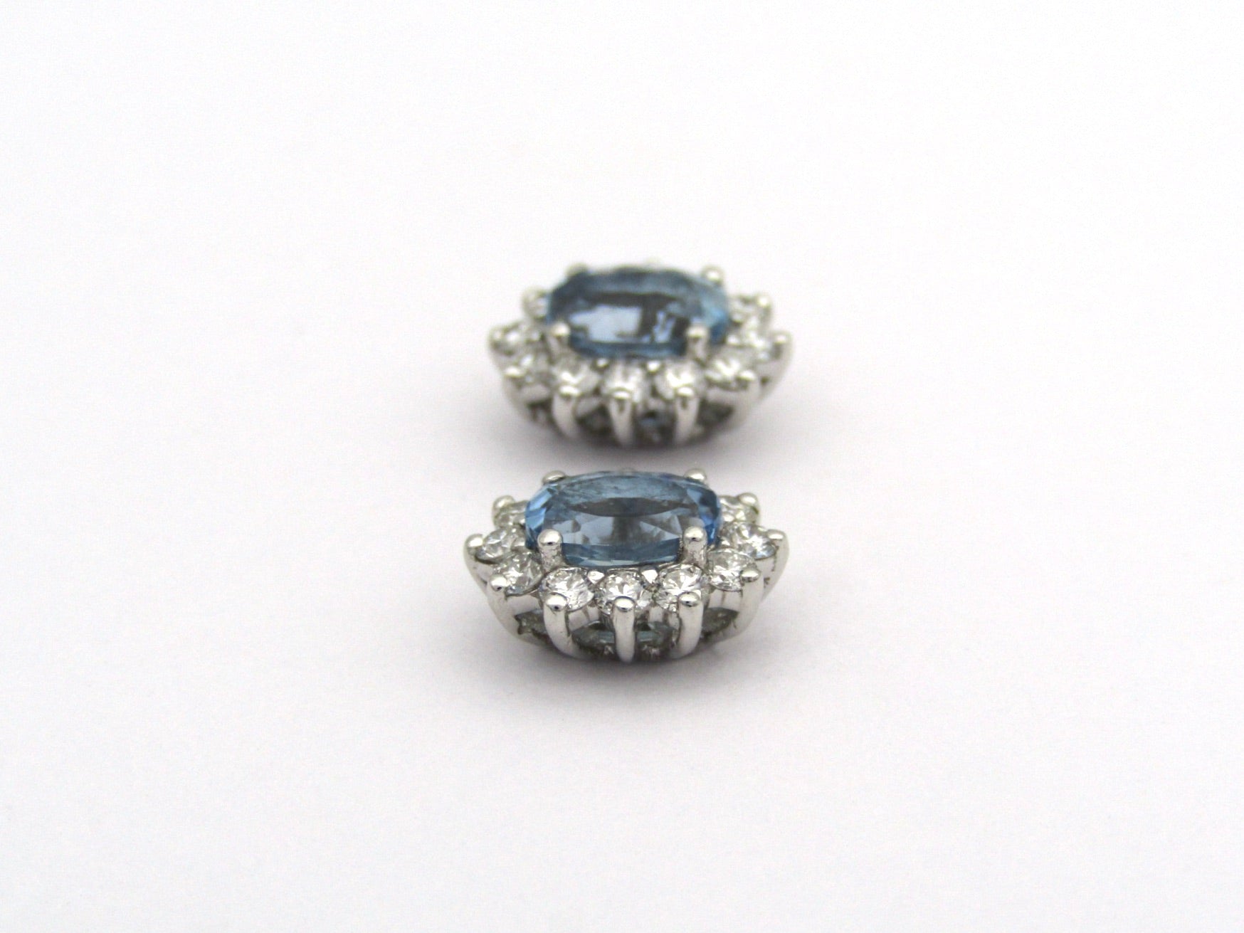 18K gold aquamarine and diamond earrings by Browns.