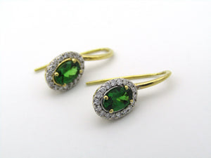 18K gold tsavorite and diamond earrings by Browns.