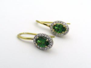 18K gold tsavorite and diamond earrings by Browns.