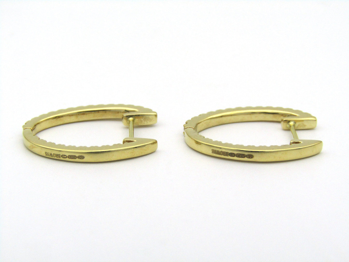 18K gold diamond hoop earrings by Browns.