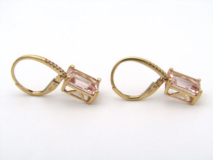 18K gold morganite and diamond earrings.