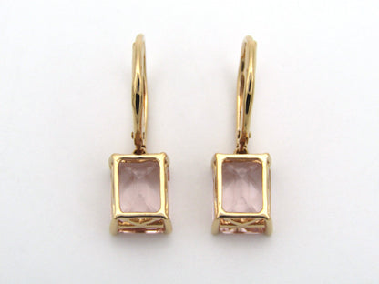 18K gold morganite and diamond earrings.