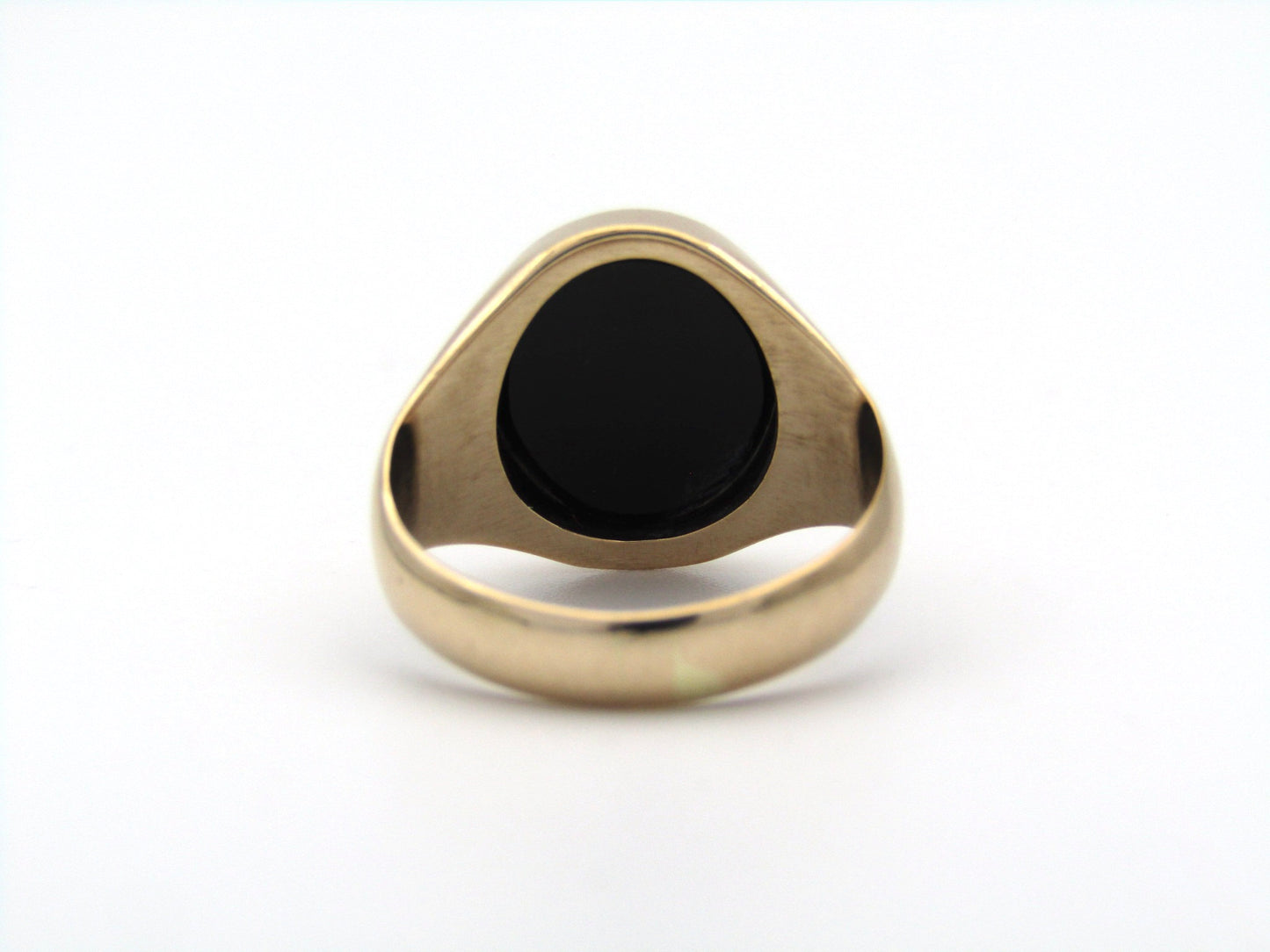 9K gold onyx signet ring.