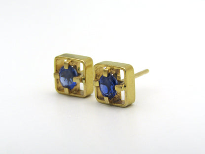 9K gold sapphire earrings by Erich Frey.