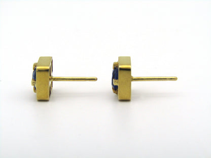 9K gold sapphire earrings by Erich Frey.