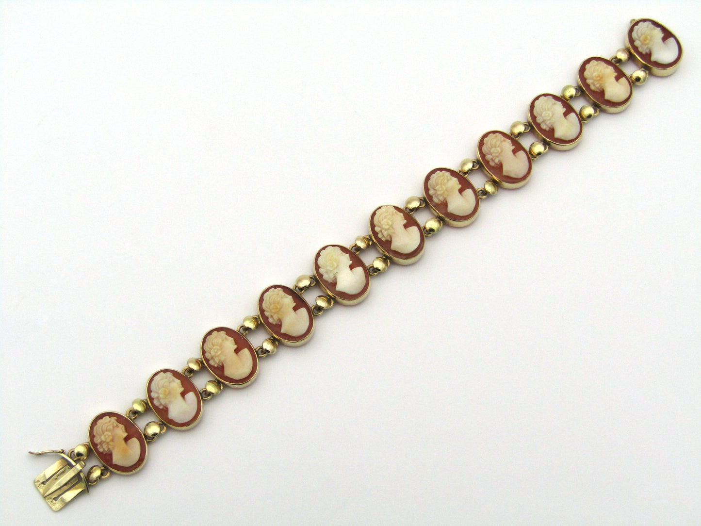 14K gold shell cameo bracelet.