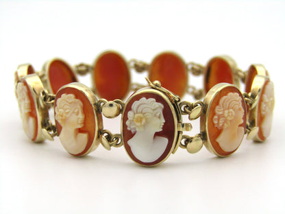 14K gold shell cameo bracelet.