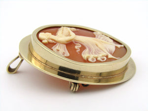 9K gold Psyche cameo pendant/brooch.