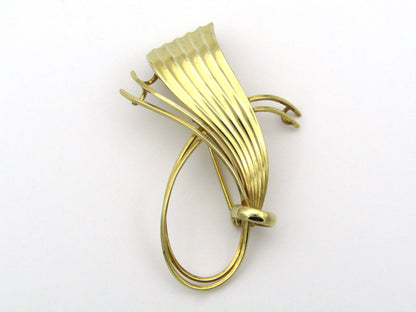 9K gold Retro half bow brooch.