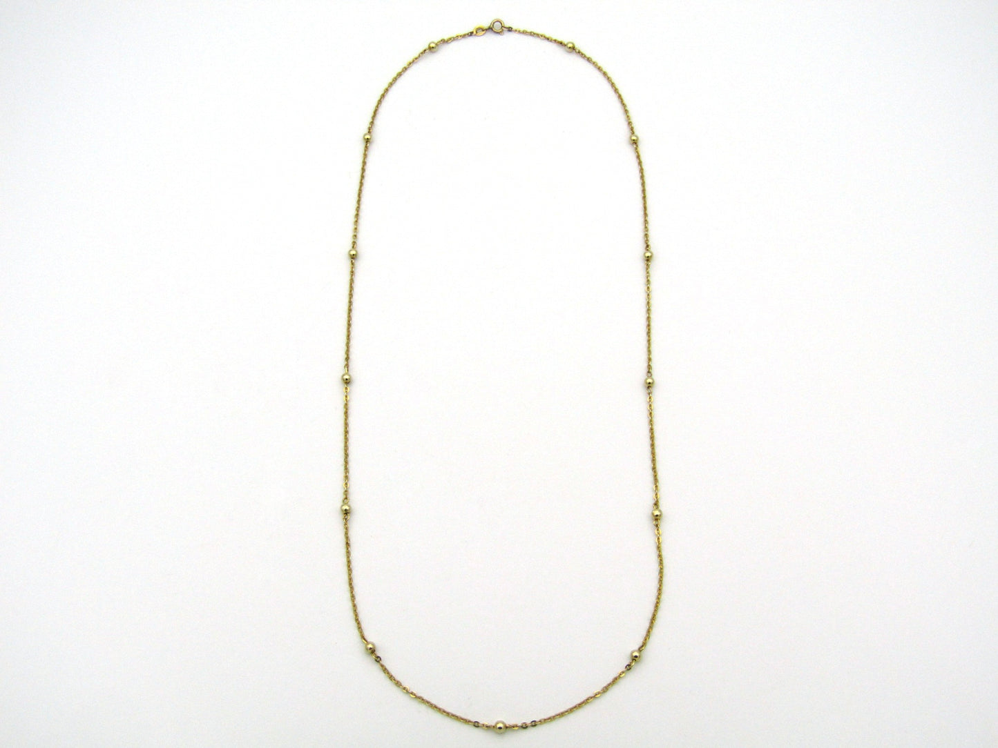 9K gold ball chain necklace.