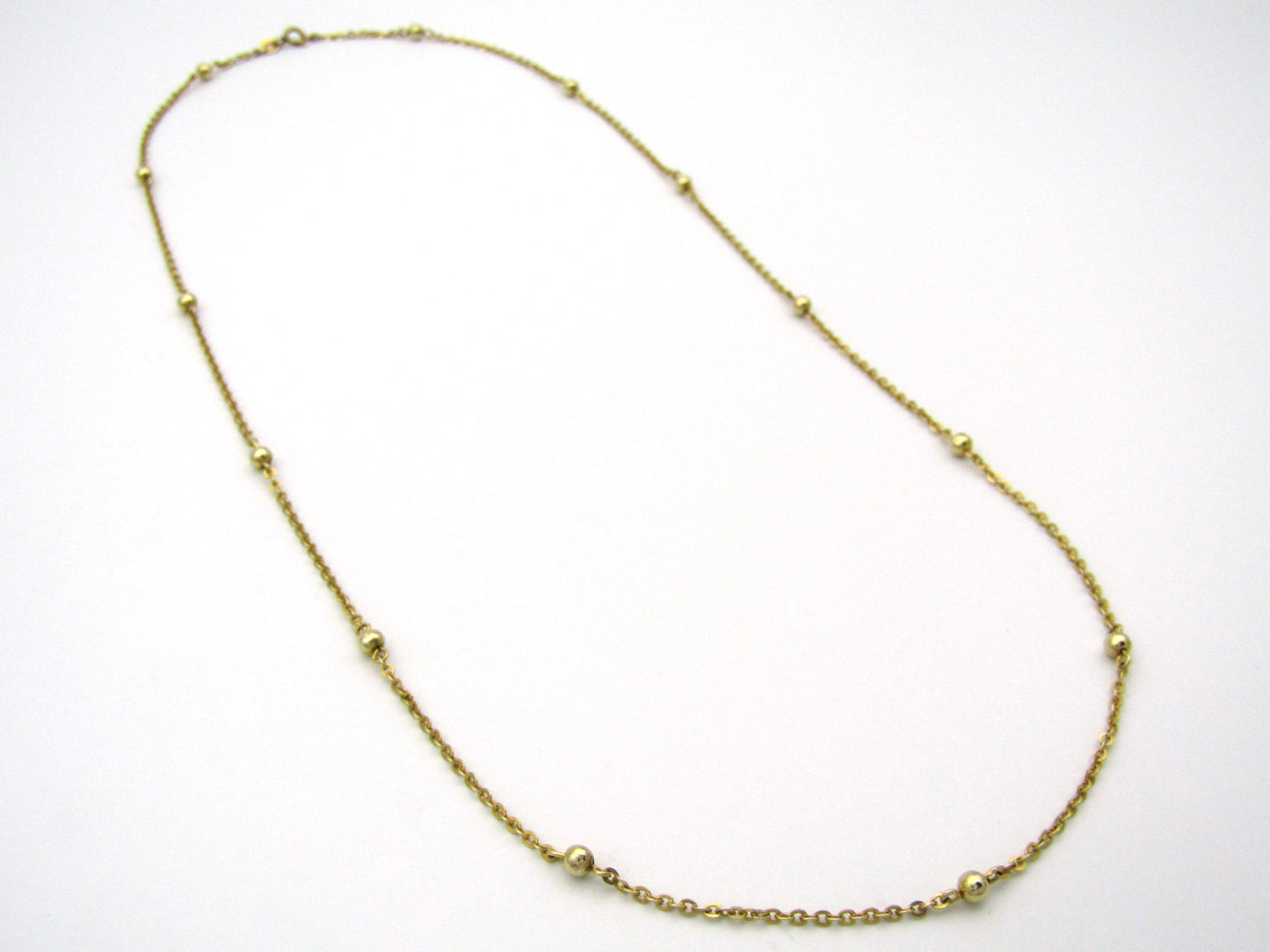 9K gold ball chain necklace.