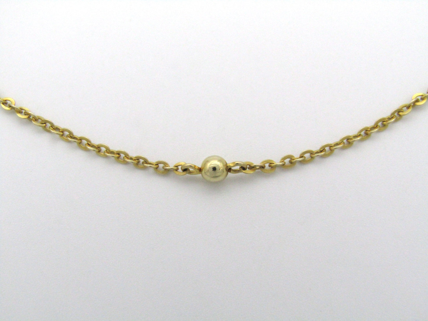 9K gold ball chain necklace.