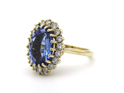 14K gold tanzanite and diamond ring.