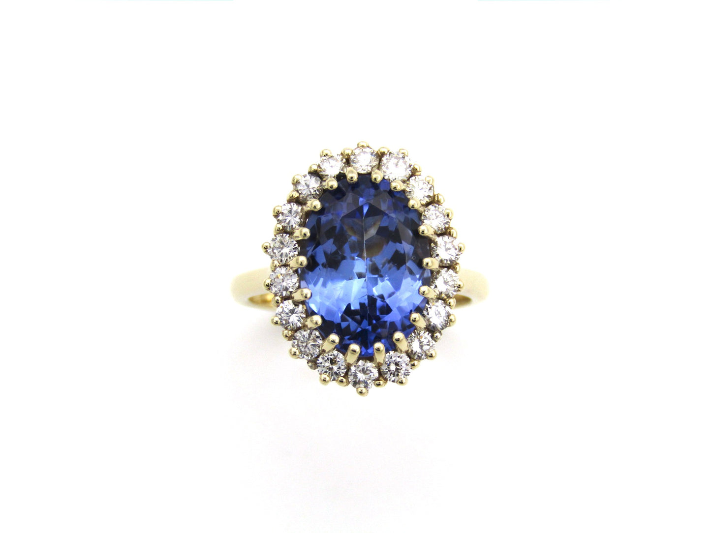 14K gold tanzanite and diamond ring.